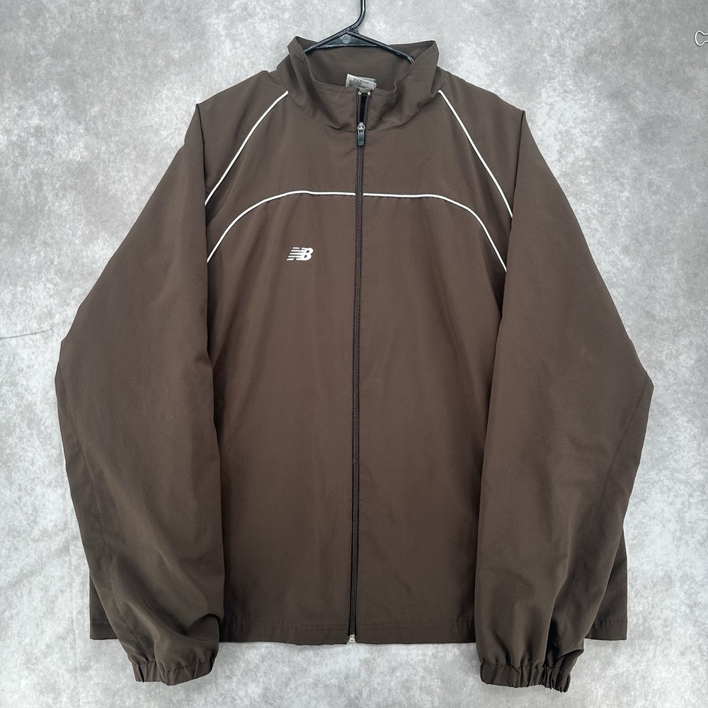 New Balance Men's 2XL Brown Running Windbreaker Reflective Jacket